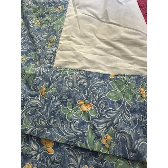 Vintage Sheridan Australia Blue Floral Lined 2 Drapes Curtains/ Valance Set 3 - Picture 4 of 16